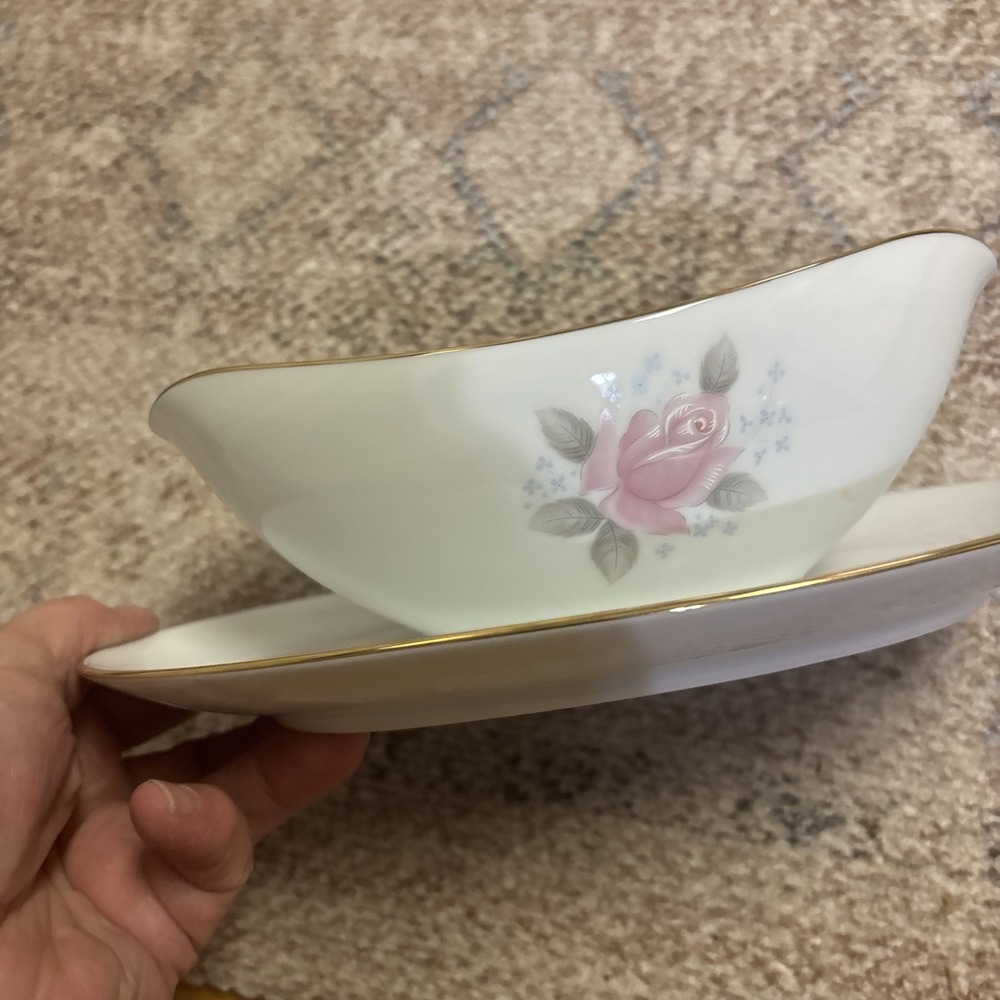 Noritake Japan #6238 Roseville Gravy Boat Rose Gold
